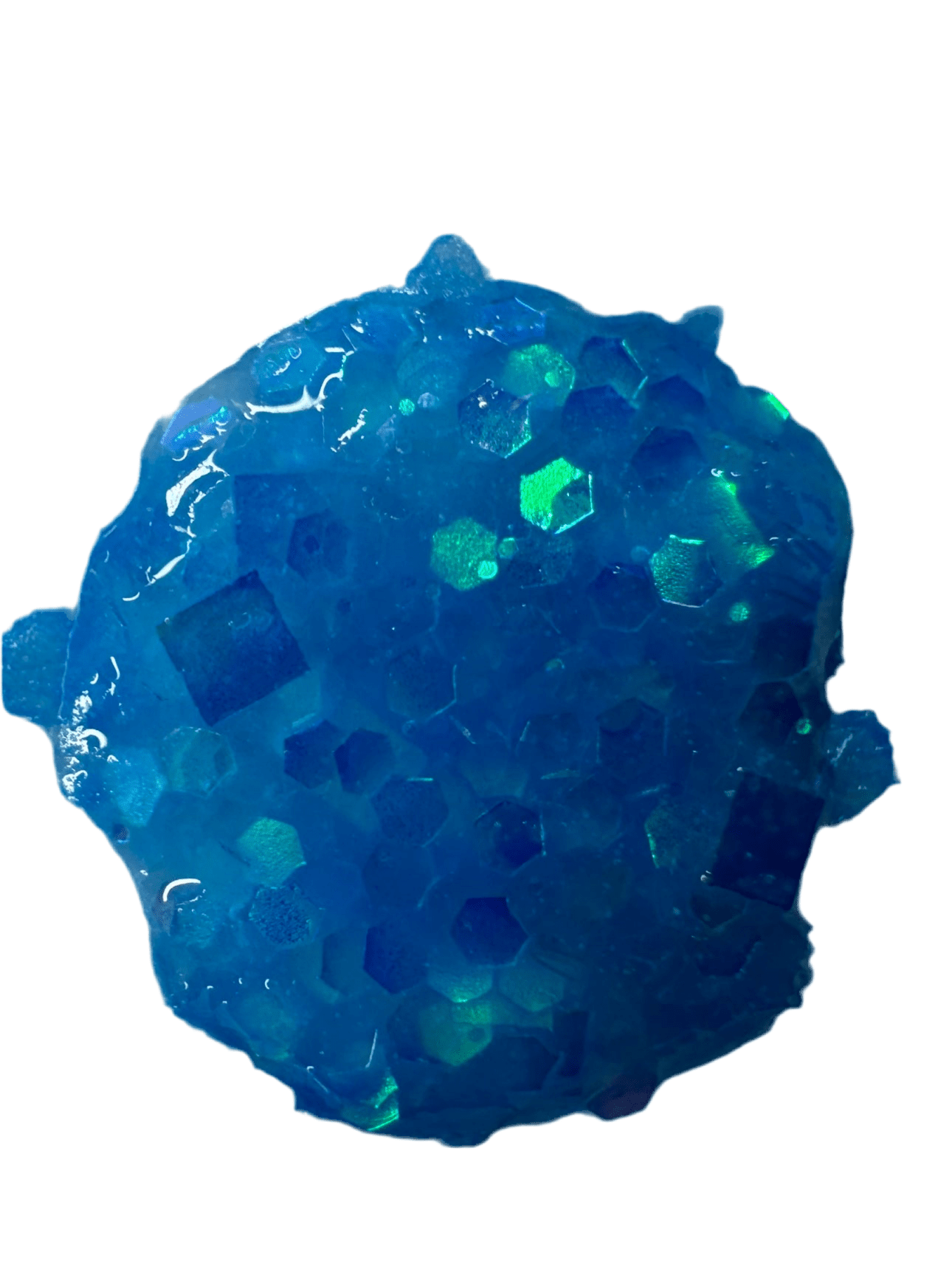 Neon Nail acrylics Pool Party Collection with glittery blue texture.