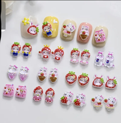 🍓✨ Hello Kitty Nail Charm Kit – Strawberry Sweet Edition ✨🍓