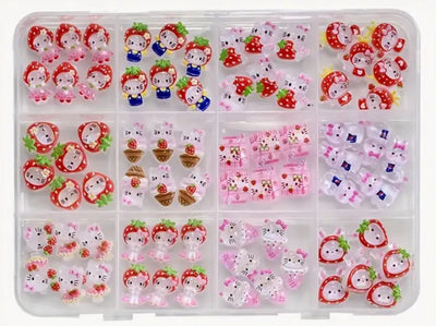 🍓✨ Hello Kitty Nail Charm Kit – Strawberry Sweet Edition ✨🍓