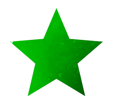 Neon green star representing vibrant Neon Nail acrylics from the Pool Party Collection.