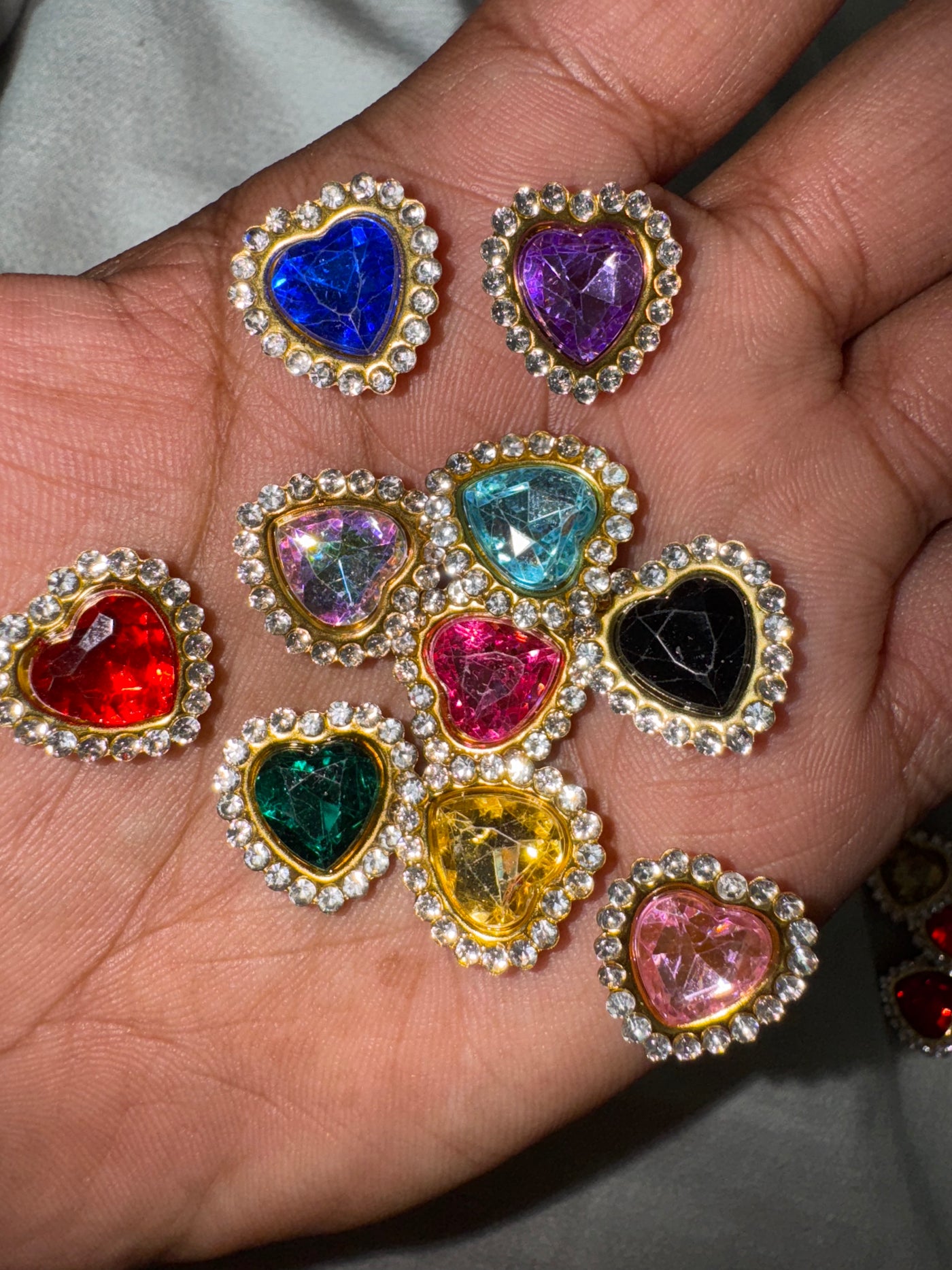Heart shape stones with Rhinestones