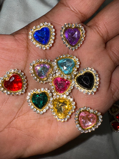 Heart shape stones with Rhinestones