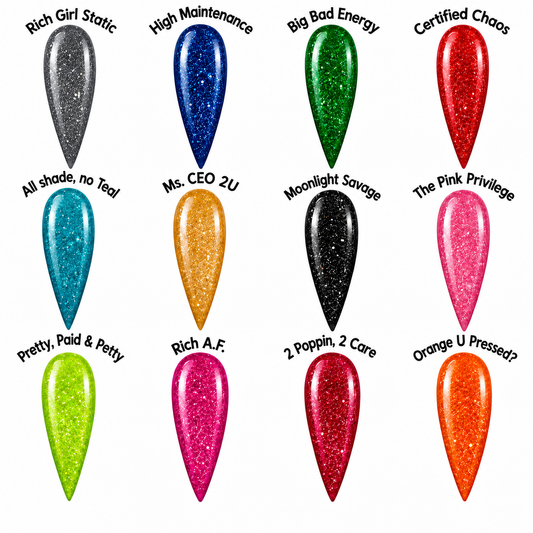 Drippin-N-Diamonds – Reflective Glitter Acrylic Powder Collection