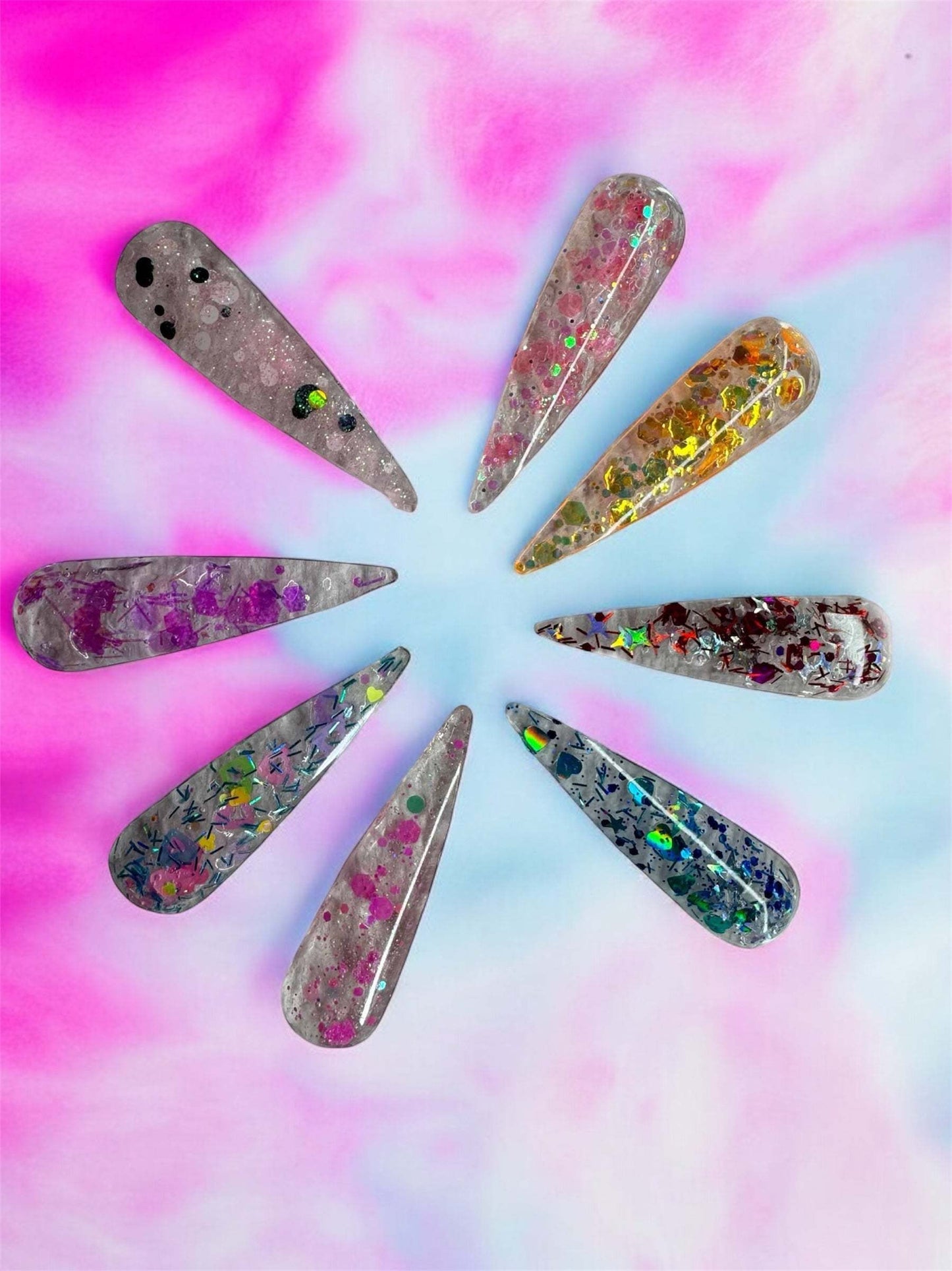 Nail Builder Glitter Gel Collection with vibrant colors and custom glitter designs.